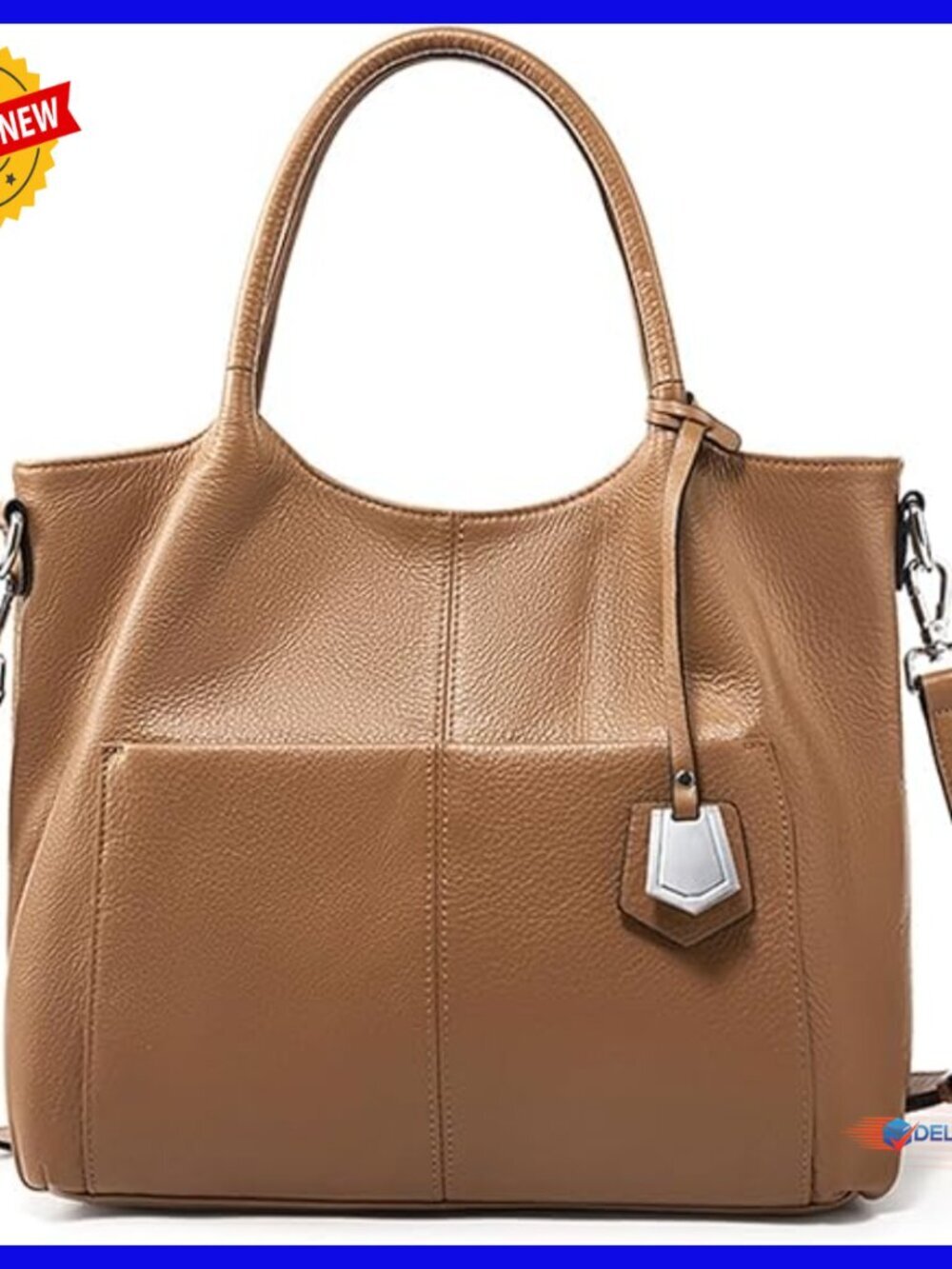 Genuine Leather Hobo Tote Bag Large Capacity Adjustable Crossbody Shoulder